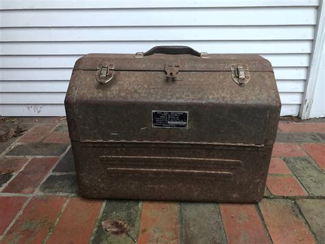 vintage military galvanized metal airtight box cross seal|Vintage Military Tool Box for sale .